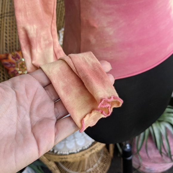 Free People XS Tie Dye Long Sleeve Top Asymmetrical Drawstring Tee - Picture 7 of 14